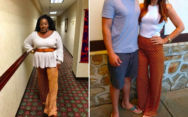 22. Широкие брюки с принтом + однотонная футболка = отличный лук для летней вечеринки.