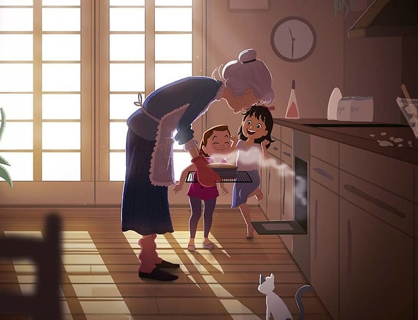 6. Ждать с нетерпением бабушкину еду.