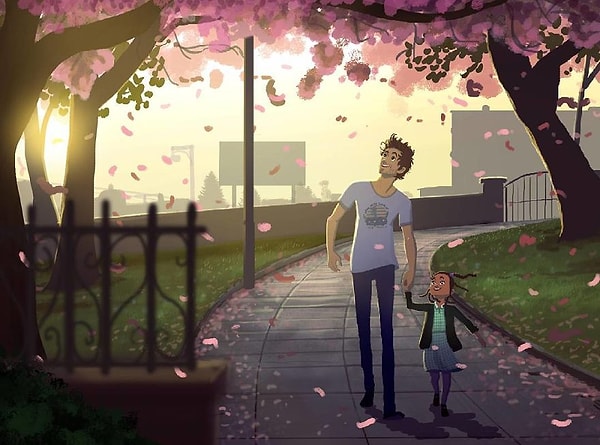 10. Гулять с папой в парке.