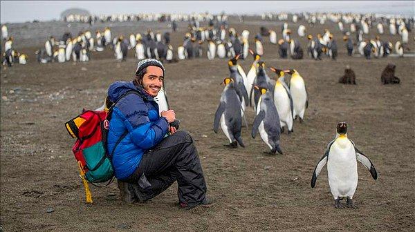 "Dünyanın en büyük penguen kolonisinin arasına daldık. Mutluluktan ağladım"