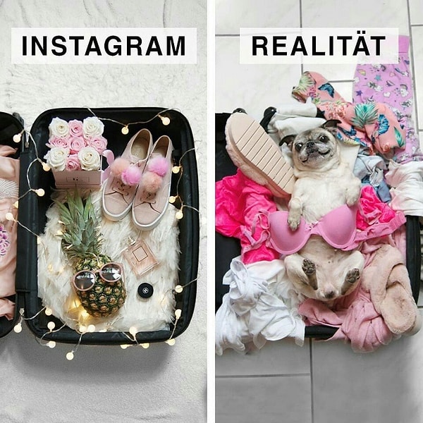 5. Ох уж эти фотогеничные чемоданы! Вы бы знали, сколько времени тратится на то, чтобы уложить вещи так, чтобы они набрали побольше лайков...