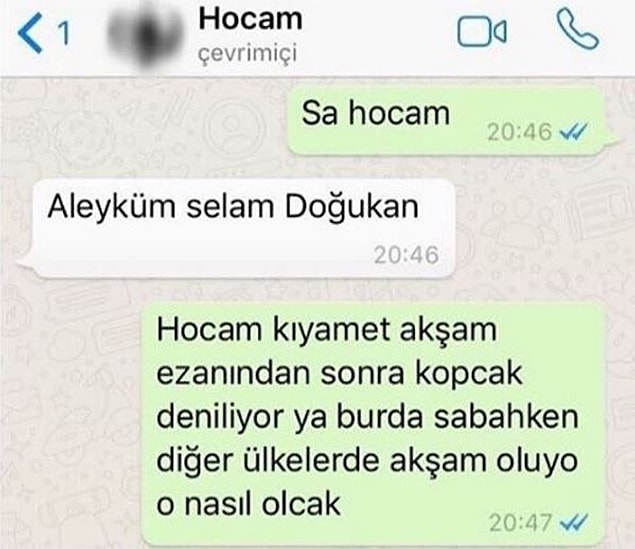 15. Hocayı zorlamayalım.