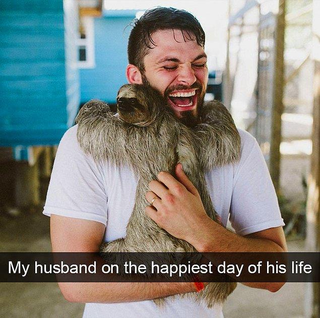 9. "Hayatının en mutlu gününde kocam."
