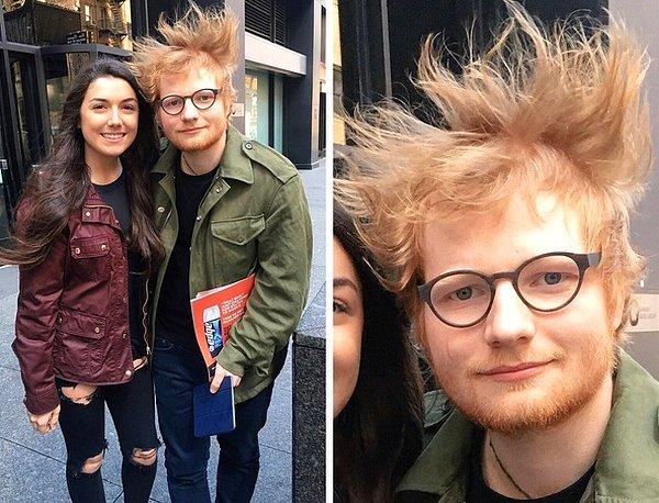 1. "Bugün Ed Sheeran ile tanıştım ve rüzgar fotoğrafımı 10 kat daha ilginç hale getirdi."