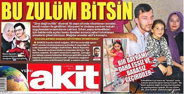 27 Ağustos'ta gazetenin sürmanşetinde "Bu zulüm bitsin" başlığı kullanılmıştı.