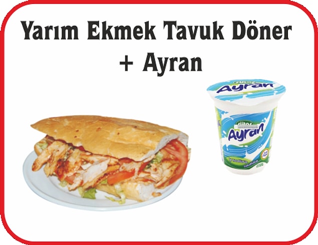 9. Tavuk döner & ayran