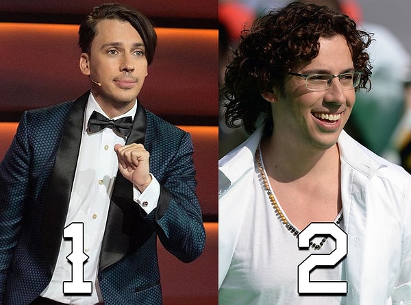 6. На каком снимке Максиму Галкину меньше лет?