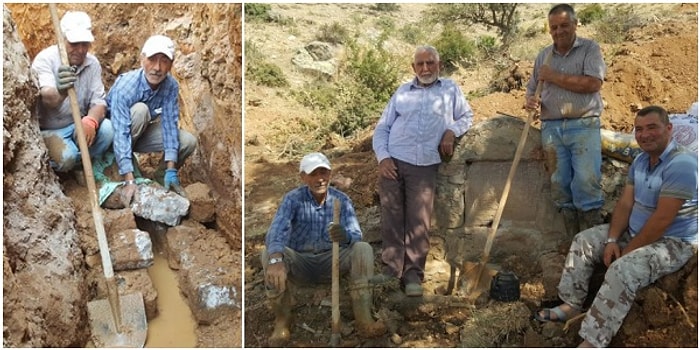 Kuruyup Giden Su Yollarını Yaban Hayvanları Yaşasın Diye Kazma Kürekle Onaran İşçi Emeklisi Abilerimiz