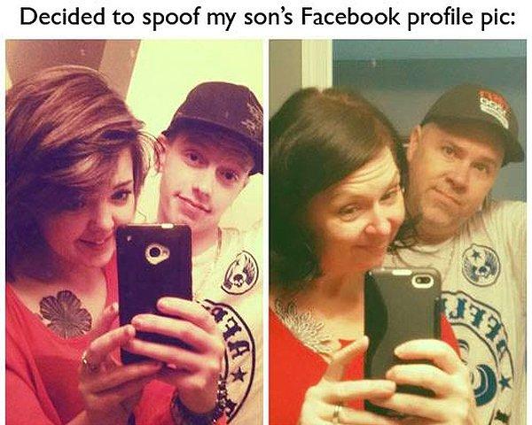 3. "Oğlumun Facebook profil fotoğrafını dalgaya almaya karar verdik."