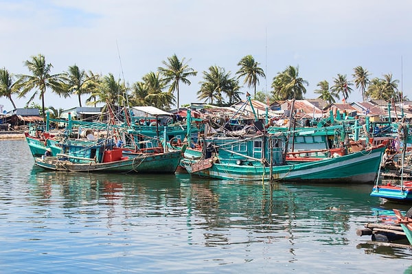 Долго ли, коротко, привела их река в большой рыбацкий поселок.