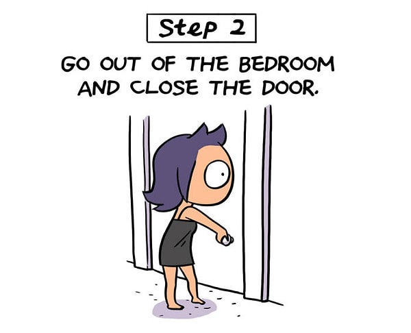 3. Шаг 2: Покиньте спальню и прикройте дверь.