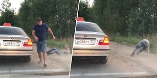 Dışarı Çöp Atarak Çevreyi Kirleten Müşterisini Yaka Paça Aracın Dışına Atan Taksici!