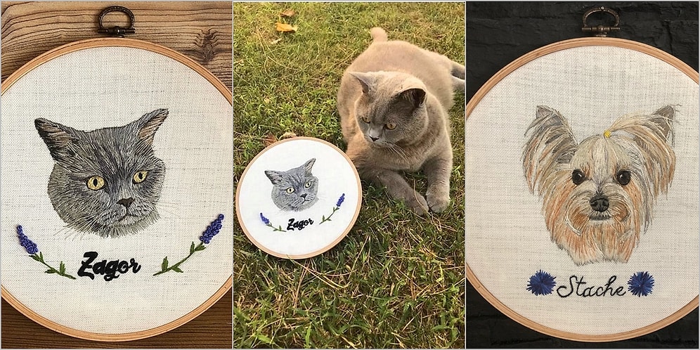 Büyükannelerinizin Kanaviçelerini Unutun: Evcil Hayvanların Kanaviçe Portrelerini Yapan Ceren Oğuzülgen ile Tanışın!