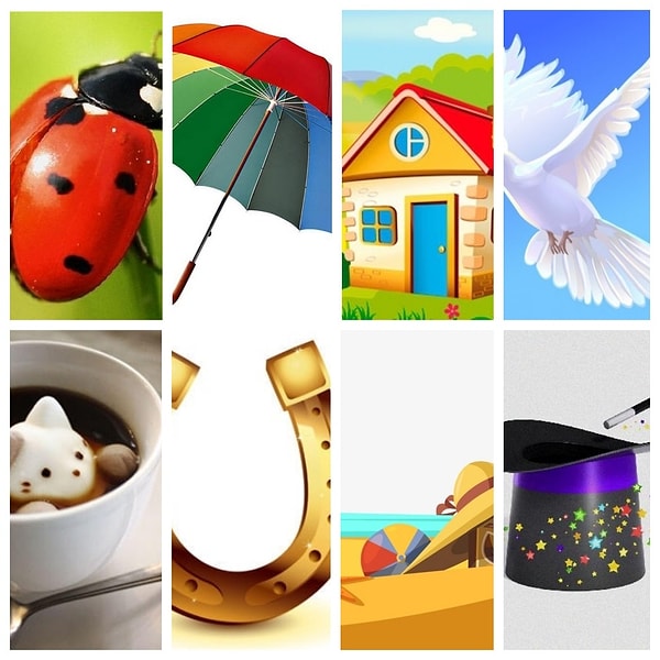 Перед вами восемь картинок, выберите одну из них.