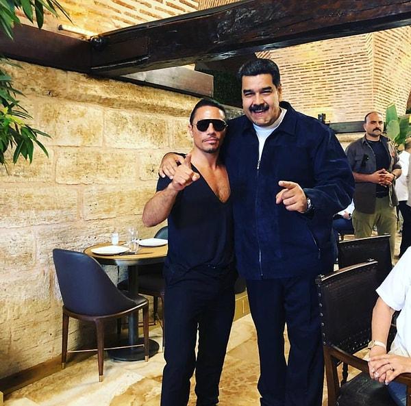 Halkı açlıkla mücadele eden ve ekonomik bir felaket yaşayan Venezuela'nın Devlet Başkanı Nicolás Maduro ise Nusr-Et'in Kapalıçarşı'daki lokantasında görüntülendi.