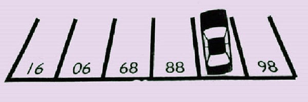2. На этот вопрос просят ответить детей перед тем, как зачислить их в гонконгские начальные школы. Как правило, шестилетние ребята справляются с задачей за несколько секунд. Итак, какой номер скрыт у парковочного места под автомобилем?
