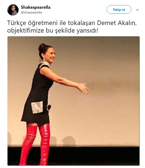 Demet Akalın muazzam Türkçesi ile daima gündemimizde kalmayı başaran bir isim olarak bugün yine sosyal medyada konuşuldu! 😂