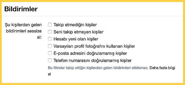 Takip etmediğimiz kişilerden gelen bildirimleri hem mobil uygulamalarda hem de masaüstü sürümde tek bir ayarlamayla kontrol edebilmek mümkün.