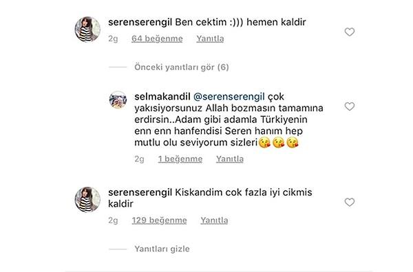 7. Seren Serengil, Yaşar İpek'in Instagram'da paylaştığı fotoğrafın altına yazdığı yorumla ne kadar kıskanç olduğunu gözler önüne sermişti... 😂