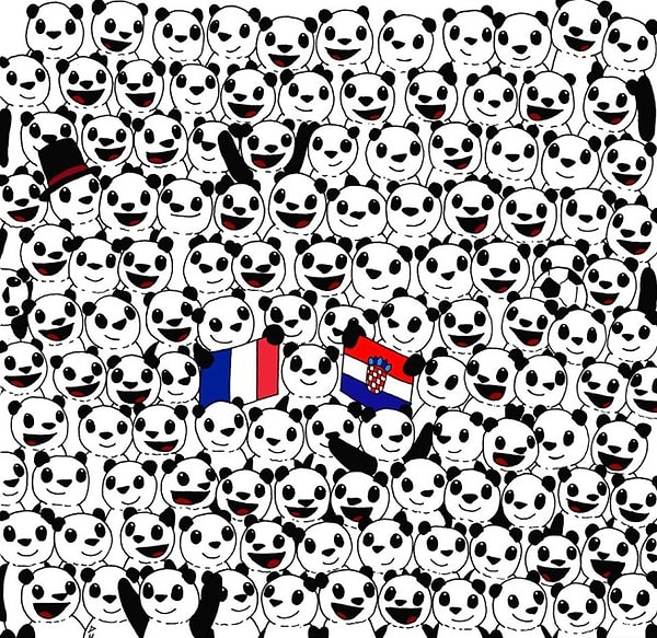 4. Мы уже много раз предлагали вами найти панду. А теперь, наоборот, среди этих милых животных затерялся футбольный мяч. Нашли его?