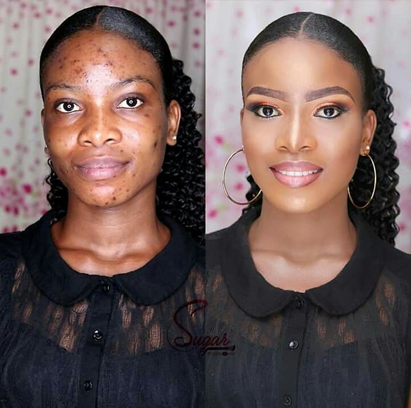 7. На помощь приходит макияж.