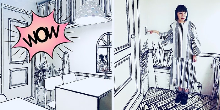 Необычное кафе в Сеуле, которое выглядит так, словно нарисовано на бумаге: попробуйте поверить своим глазам