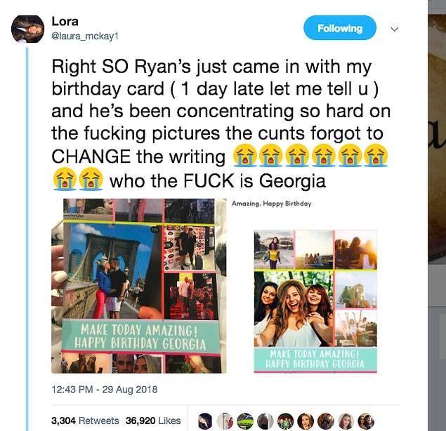 Laura shares the photo of her birthday card in Twitter, then tweet went viral!