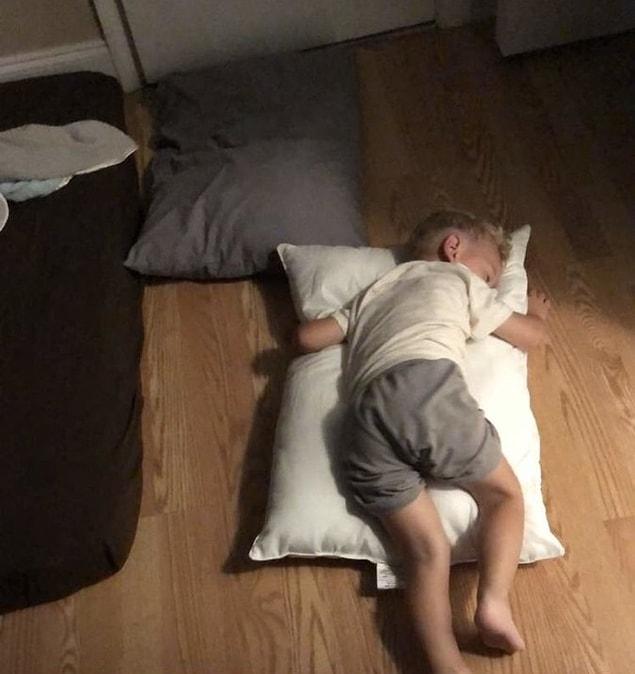 2. “My sister woke my nephew up for school and he grabbed a pillow and fell back asleep on the floor. Good luck.”
