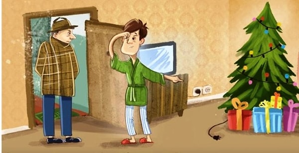 6. Детектив, который несет дежурство во время рождественских праздников, звонит в дверь. Ему открывает сонный хозяин дома. Страж правопорядка говорит: "Ваш сосед заявляет, что он был у вас на вечеринке. И пока он находился среди приглашенных, вы проникли в его дом и вынесли все ценное". Хозяин дома отвечает: "Мы праздновали Рождество у друзей, и даже елку кое-как успели украсить". Кто врет?