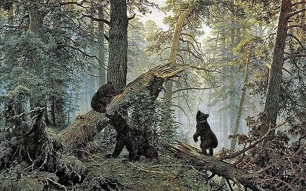 9. И даже картина "Утро в сосновом лесу" Шишкина и Савицкого что-то потеряла.