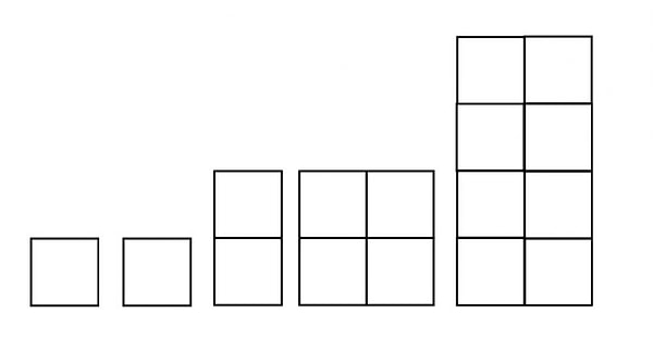 4. Сколько квадратиков должно быть в следующей колонке?