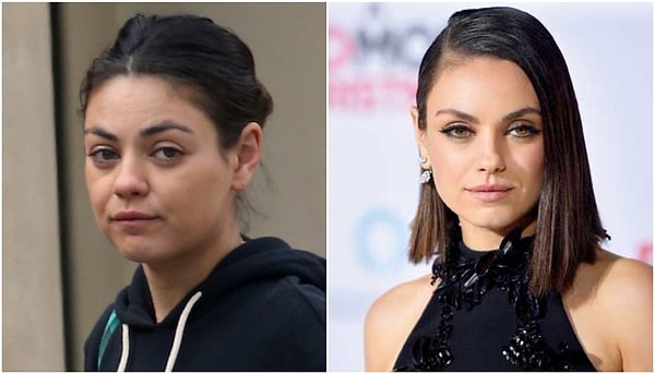 13. Мила Кунис не понимает, зачем лишний раз мучить свою кожу косметикой, если муж любит тебя любой