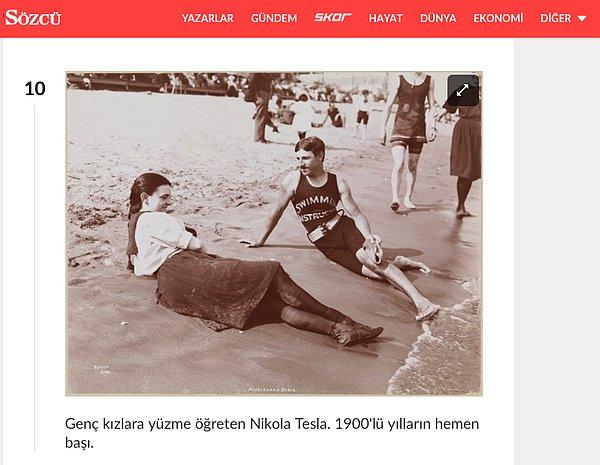 5. "Fotoğrafın yüzme eğitmenliği yapan Tesla’yı gösterdiği iddiası."
