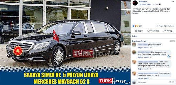 7. "Fotoğrafın Cumhurbaşkanlığı’na alınan Mercedes limuzini gösterdiği iddiası."