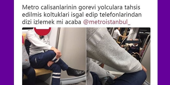 Metro Çalışanının Koltukları İşgal Ettiğini Düşünen Twitter Kullanıcısı ve Gelen Tepkiler!