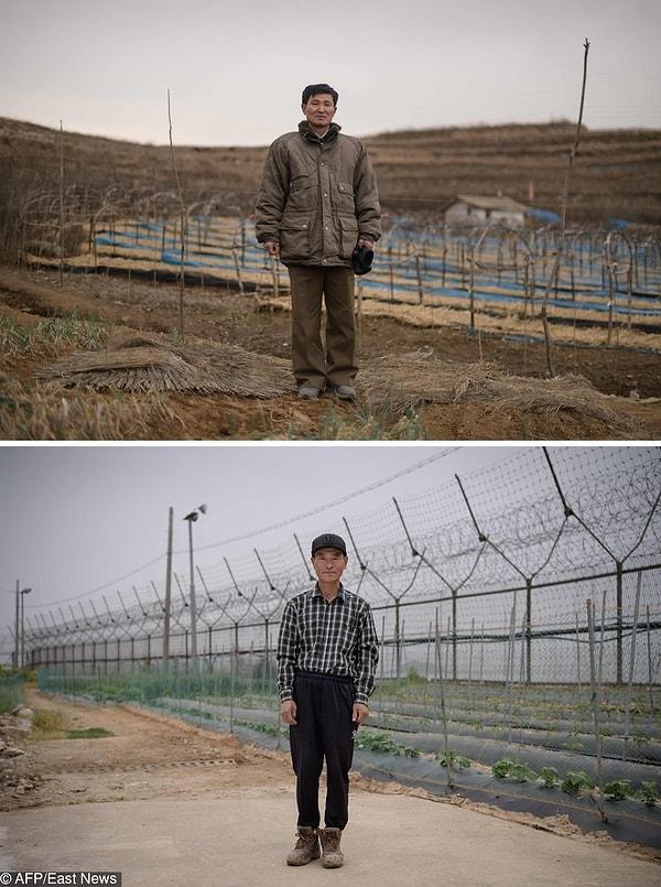 6. Kuzey koreli çiftçi ve onun Güney Koreli meslektaşı