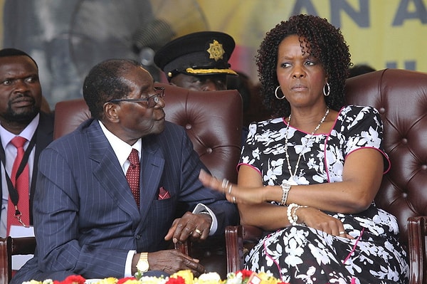 9. Президент Зимбабве Роберт Мугабе и Грейс Маруфа