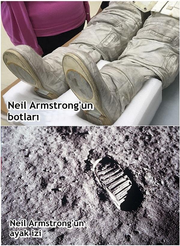 Bazı internet kullanıcıları, Neil Armstrong'un botları ve ayak izi birbiriyle uyuşmadığını fark etti!