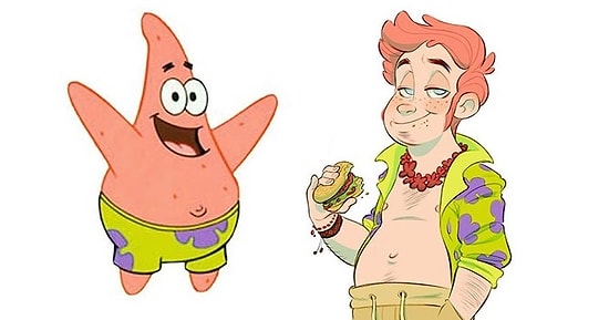 Российская художница показала, как бы выглядели персонажи «Губки Боба», будь они людьми