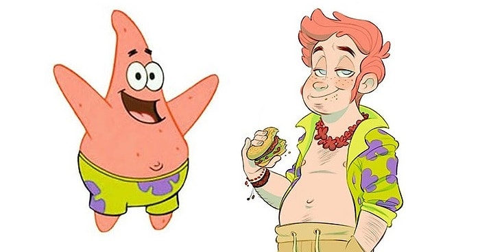 Российская художница показала, как бы выглядели персонажи «Губки Боба», будь они людьми