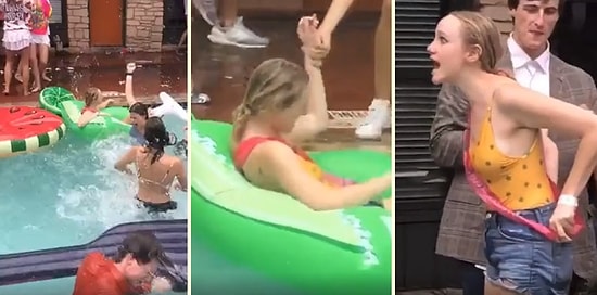 Havuza Cebindeki Telefonla Girdiğini Fark Eden Kadının Efsane Tepkisi