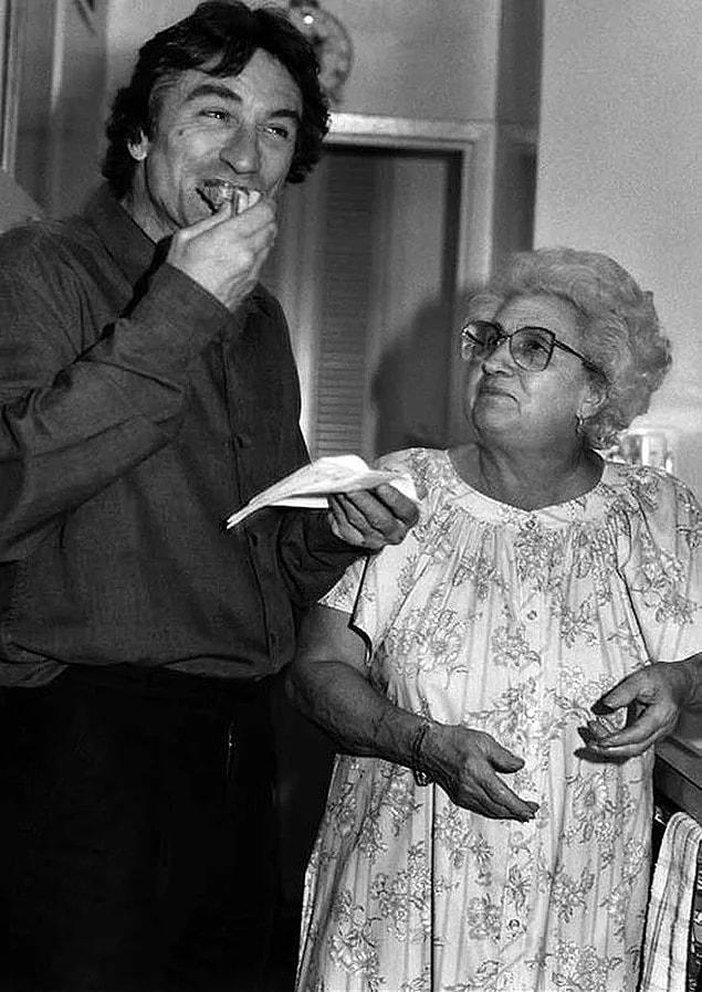 7. Robert de Niro and Catherine Scorsese (Martin Scorsese's mother), 1980s.