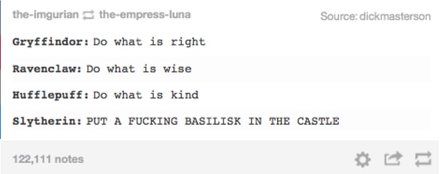 16. Summary of all four house mottos: