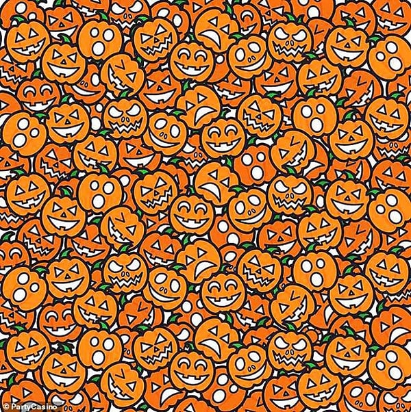 2. Сможете ли вы отыскать фишку из казино среди множества хэллоуинских тыкв?