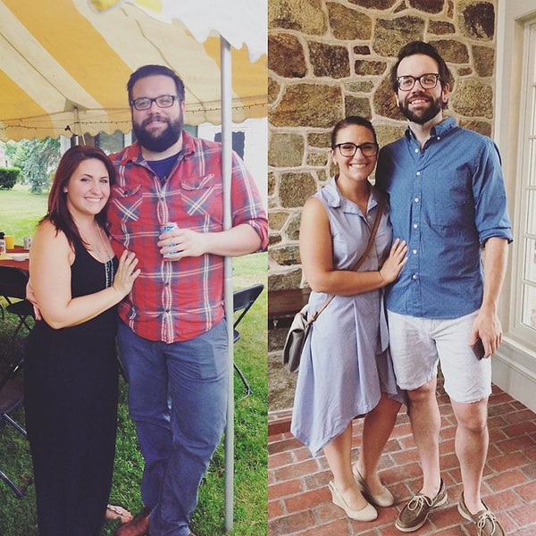 6. Nişanlandıkları gün  düğünleri için kilo vermeye karar verip 1 yılda fit ve sağlıklı bir vücuda kavuşan çift.