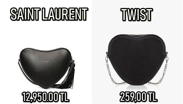 6. Saint Laurent'nın bu kalp modelli çantası beğeniliyor beğenilmesine de... O fiyat ne öyle?
