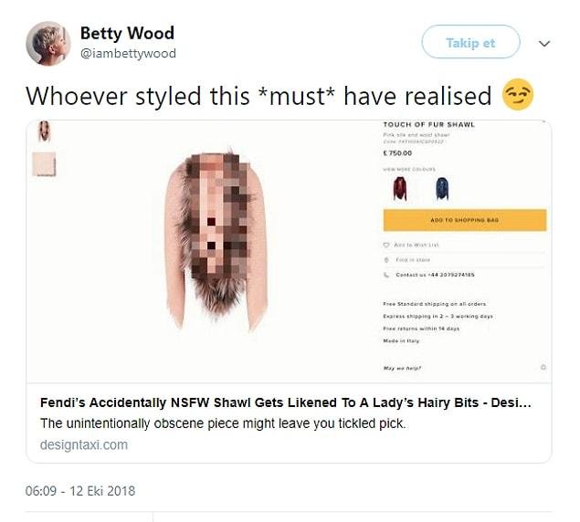Another person thinks that there is no way that the combined clothing skills and design minds at Fendi wouldn't have noticed what it looks like.