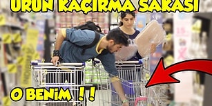 Başkasının Market Arabasından Ürün Araklayan Şakacı İnsanlar