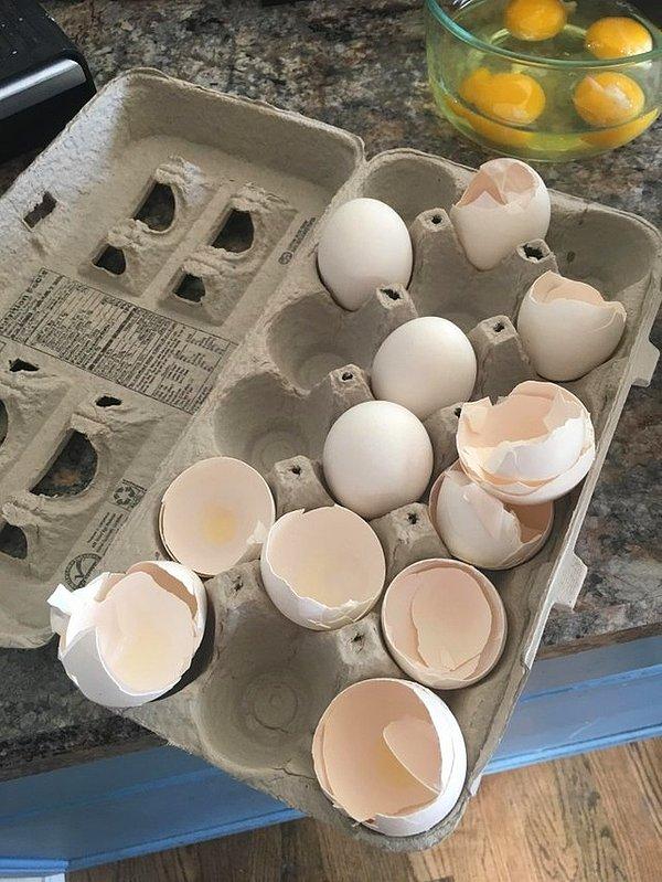 15. “Eşim, yumurta kabuklarını çöp kutusuna atmak yerine kartonda bırakır.”