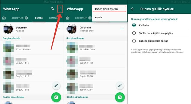 Daha önceleri sadece metin olarak cevaplanabilen Whatsapp durumlarını cevaplarken artık GIF, resim ve video ile de cevap verilebilecek.